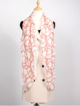 TWO LAYER CHIFFON CHAIN PRINT SCARF